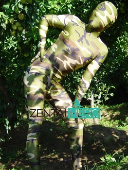 

Free Shipping DHL Adult Army Green Camouflage Zentai Bodysuit Halloween Costume Lycra Spandex Suit Fancy Dress XRA044 Plus Size