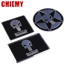 3D Aluminum The Punisher Skull Car Badge Rear Boot Fender Emblem Sticker For JEEP Mobile phone laptop Fashion decoration