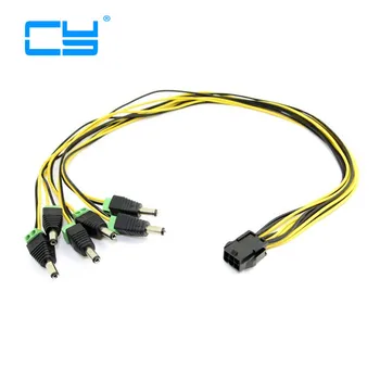 

5pcs/lot ATX PCI-E Express 6pin to 5pcs DC 5.5X2.5mm Plugs of Gridseed Mini 60cm