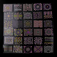 Случайный 30 листов 3D наклейки для ногтей прозрачный нижний цветной цветок бабочка серия наклейки для ногтей украшения