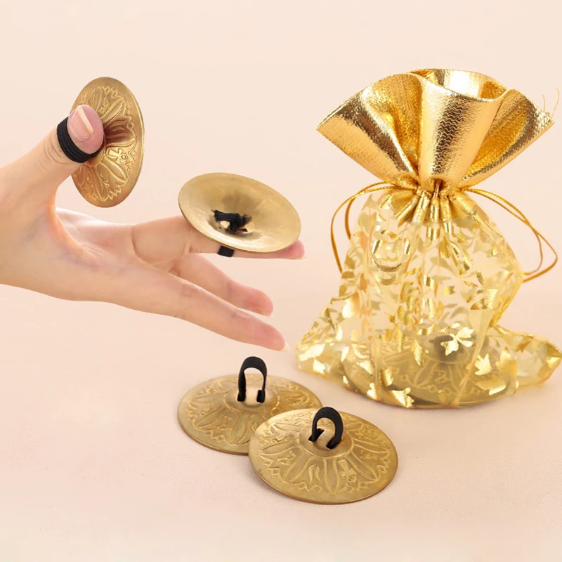 2 Pair Professional Women Bellydance Accessories Jewellery Copper Finger Cymbals Belly Dance