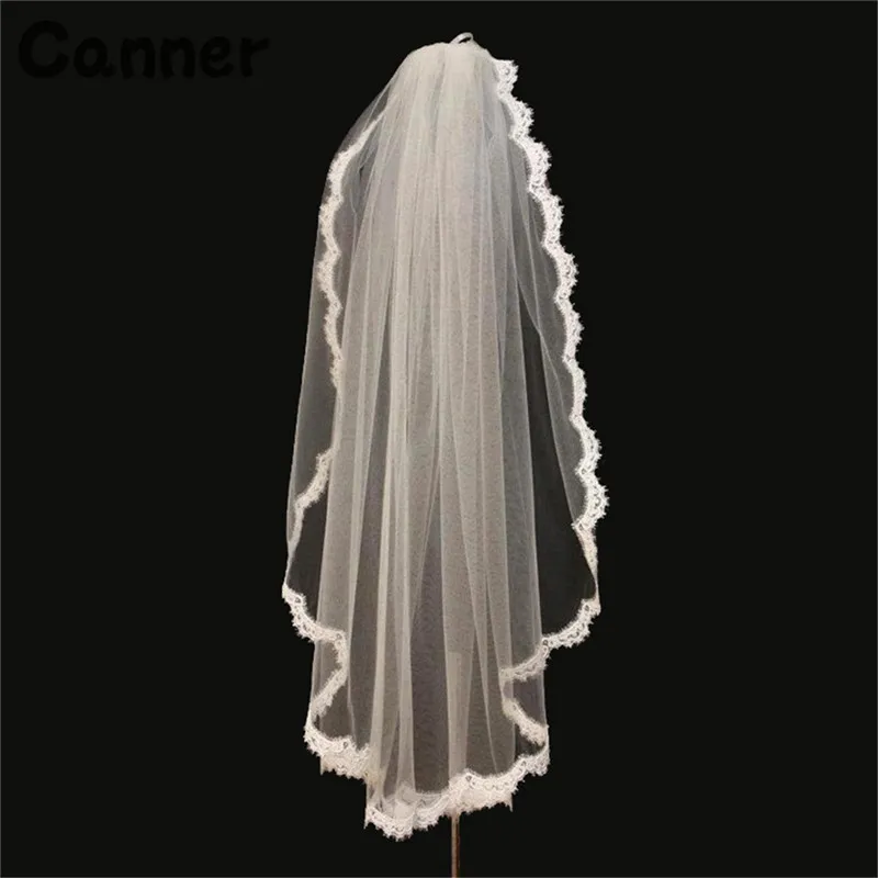 Canner Short Wedding Veil White Lvory One Layer Lace Flower Edge Appliques Bridal Veils Wedding Accessories Canner Short Wedding Veil White Lvory One Layer Lace Flower Edge Appliques Bridal Veils Wedding Accessories