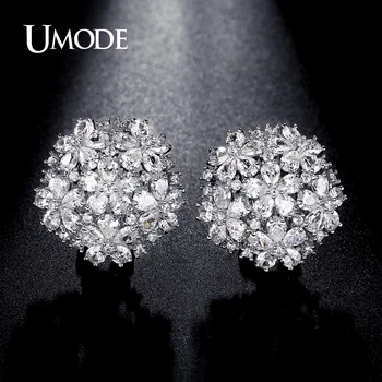 

UMODE 4.5mmX3mm Pear Cut Cluster Cubic Zirconia French Clip Stud Earrings Jewelry for Women Fashion Wedding Brincos Gift UE0188B