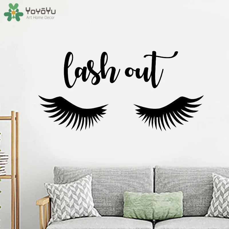 Yoyoyu Wall Decal Lash Out Eyelashes Sticker Fashion Beauty Salon ...
