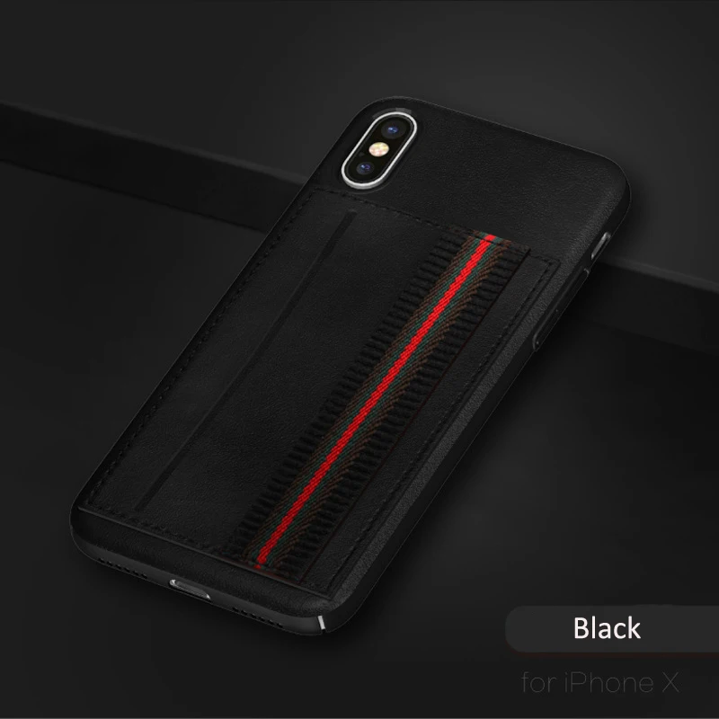 Apsudev Роскошный чехол для телефона из искусственной кожи для iPhone 11 11 Pro Max X XS XR XS Max 6 7 8 plus чехол со слотом для карт с функцией ручного ремешка - Цвет: Black