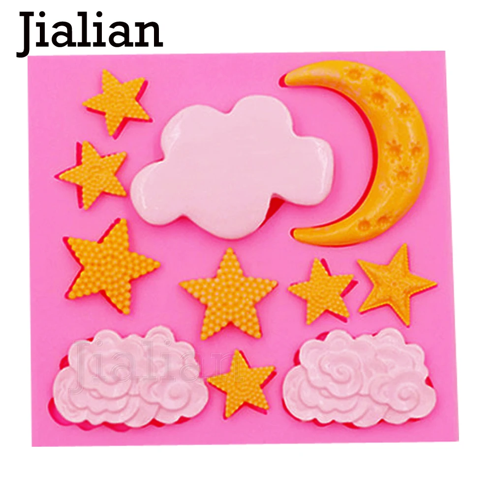 

DIY Cloud Star Moon silicone mold fondant mold cake decorating tools chocolate cookies gumpaste mold F0980