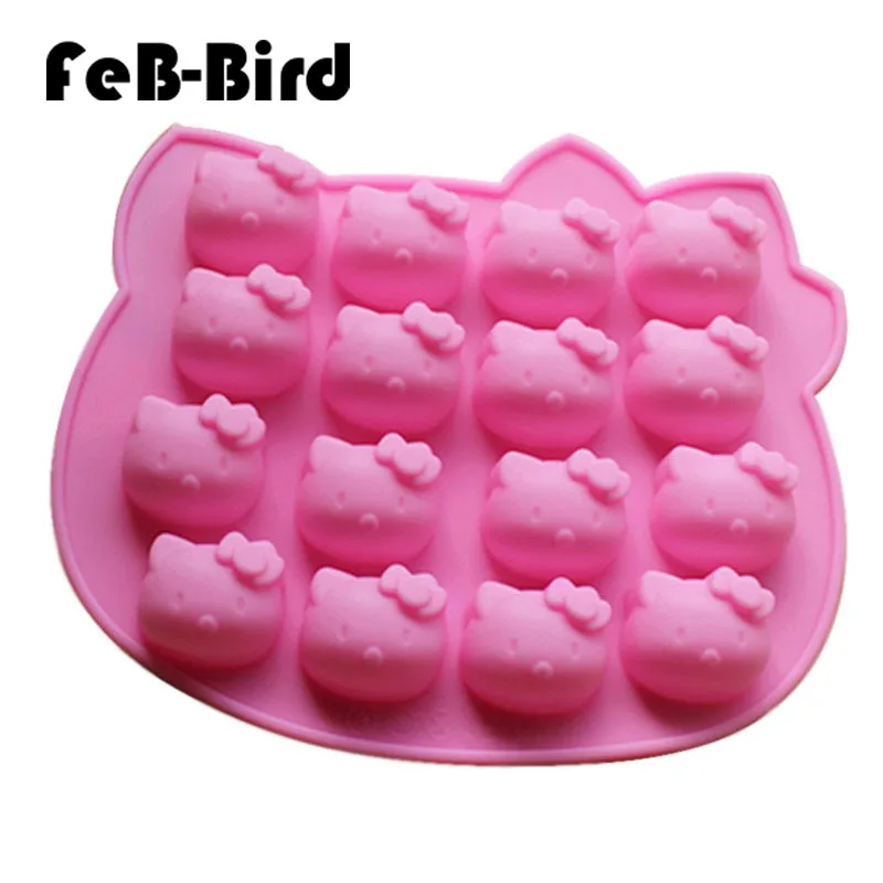 

Cute 16 Cavity Hello Kitty Silicone Chocolate/Ice/ Jelly/Pudding DIY Cube Mould Mold Tray Hellokitty Soap Diy Molds