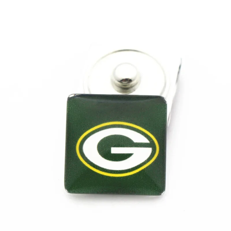 20 шт./лот 18 мм стеклянные кнопки Футбол Green Bay Packers круглые оснастки Chams Fit DIY имбирь оснастки браслет ожерелье ювелирные изделия