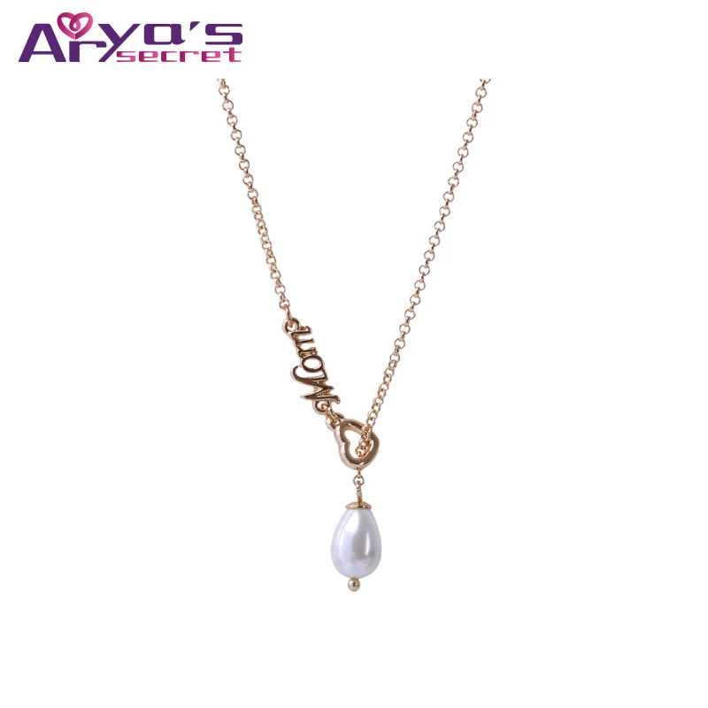 2017 New Alloy Minimalist Imitation Pearls Mother Gift Choker Fashion Necklace Pendants Part Pendant Necklaces For Women Jewelry | Украшения