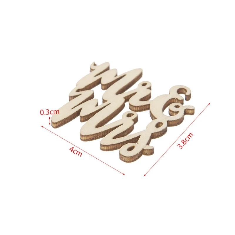  15Pcs Wooden Mr & Mrs Table Confetti Scatter Vintage Rustic Wedding Party Decor