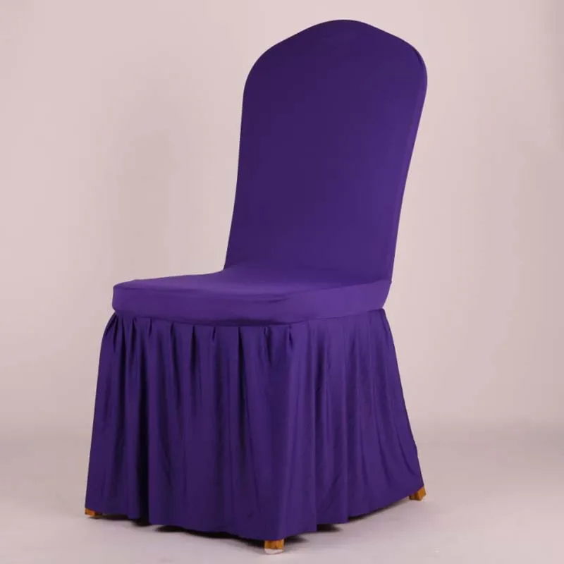 Varmhus свадебные чехлы Универсальный полиэстер спандекс foldingpleated сиденья Обеденная Свадебная вечеринка Банкетный Декор - Цвет: Purple
