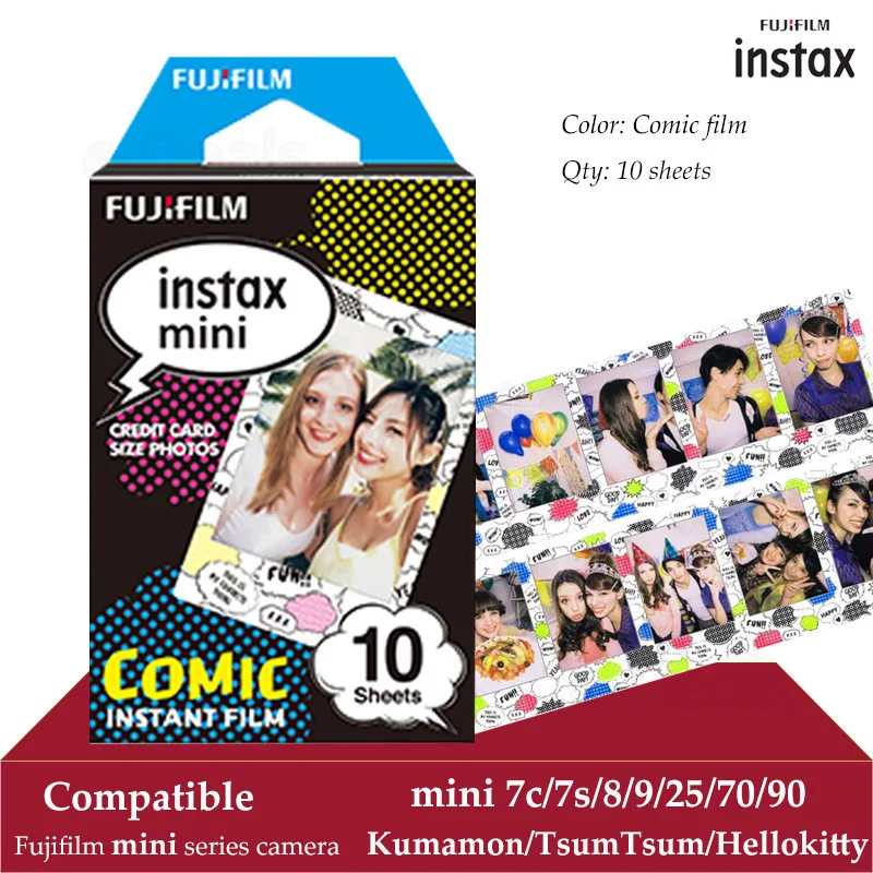 Белая пленка для Fuji Instax Мини-пленка комиксов 10 листов для камеры Instax Mini 9 камеры одноступенного процесса 8 7 s 7c 70 90 25 мгновенный с получением моментальных снимков Polariod Камера принтер для смартфонов SP2-1 шт