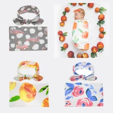 3 цвета Детские завернутый Новорожденный ребенок пеленать Одеяло с заячьими ушками и повязка на голову для малышей для маленьких мальчиков и девочек спальный пеленки с цветами Warp 2 шт./компл