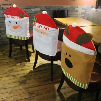 

XinHuaEase Christmas Chair seat Covers Dining Room New Year Decorations for Home Xmas Decoration Nativity Kitchen Chair Cover