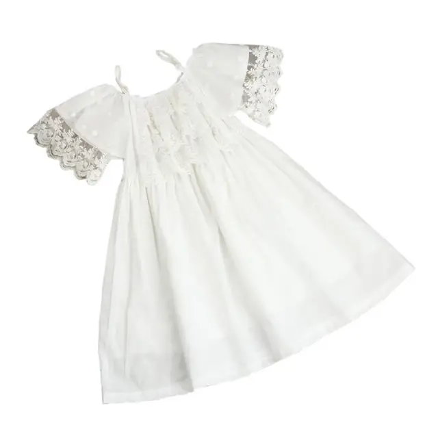 2018 Summer Beachwear Girls Dresses Princess Girl Dress kids White Lace ...