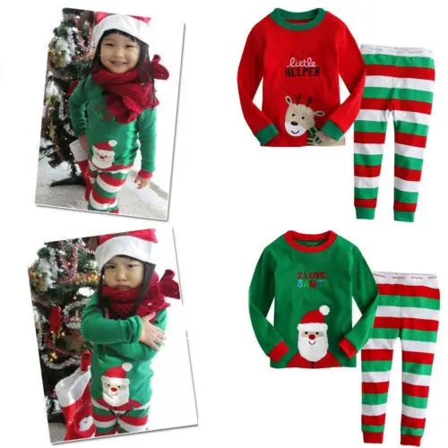 Unique Christmas Santa Reindeer Baby Children Pajamas Sleepwear