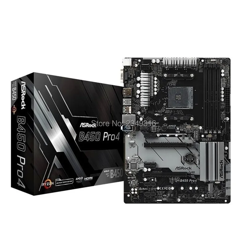 Новинка для ASRock B450 Pro4 рабочего Материнская плата B450 гнездо AM4 DDR4 SATA3 USB3.0 M.2