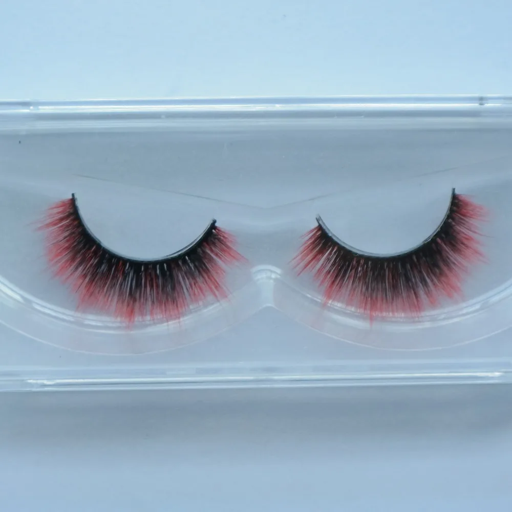 2017 red 1 pairs/Lot Thick False Eyelashes Colorful Long Eyelash