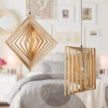 

Nordic solid geometry diamond pendant light droplight cafe restaurant personality balcony tatami wood bar