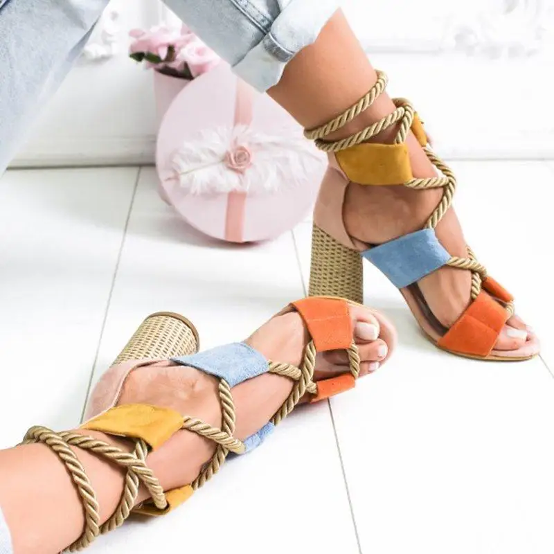 Women shoes sandals women 2019 new platform wedges shoes woman high heels hollow lace-up sandals female zapatos de mujer (15)