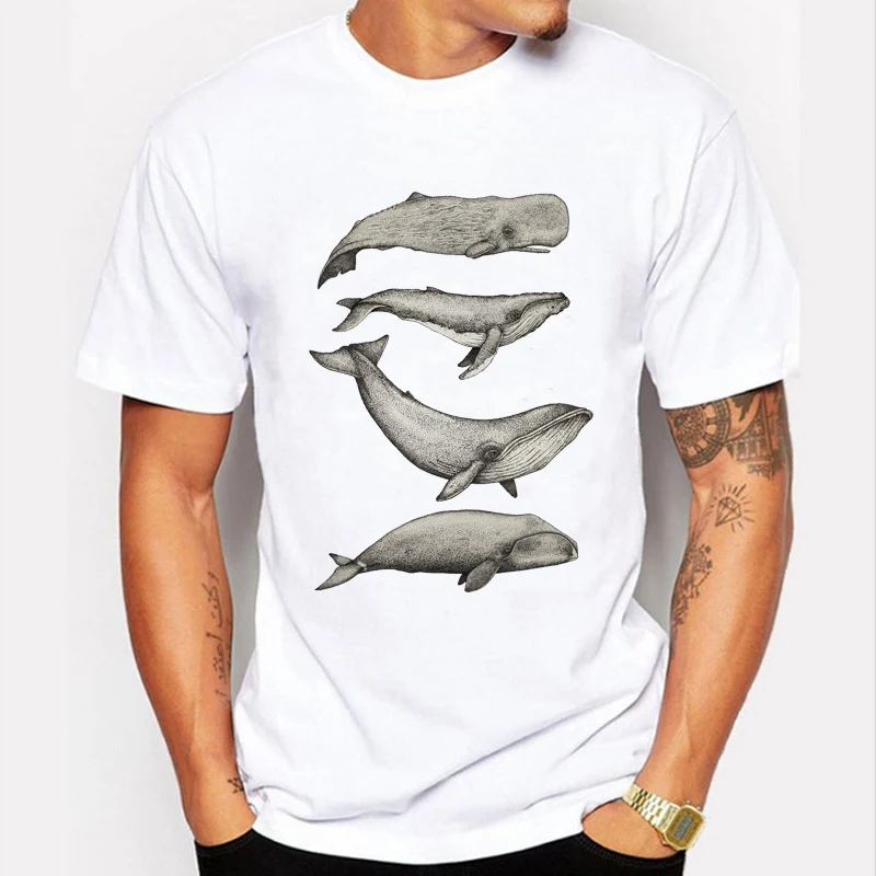 2017 Fashion Shark Print Mens T-shirts Original Whale Design T-shirts Men High Quality Casual Short Sleeve Hipster Tops Tshirt 2017 Fashion Shark Print Mens T-shirts Original Whale Design T-shirts Men High Quality Casual Short Sleeve Hipster Tops Tshirt