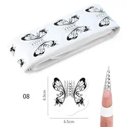 100 шт. форма для ногтей одноразовые дизайн ногтей зажим для бумаги белая бабочка Гель-лак для ногтей УФ расширение Французский DIY маникюр