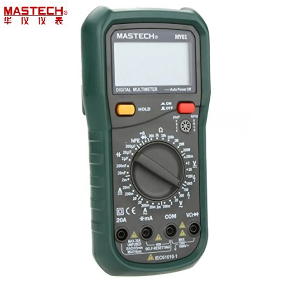 Mastech MY61 Multifunction 2.6 inch LCD Digital 3 1/2 AC/DC/Ω/uF Multimeter DMM