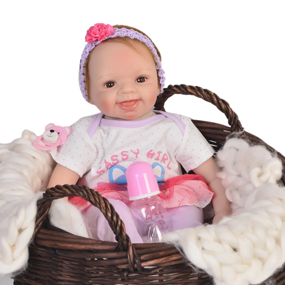 

2019 hot sale silicone reborn baby 55cm Lovely princess doll with real Purple fox clothes boy and girl holiday gift Early educat
