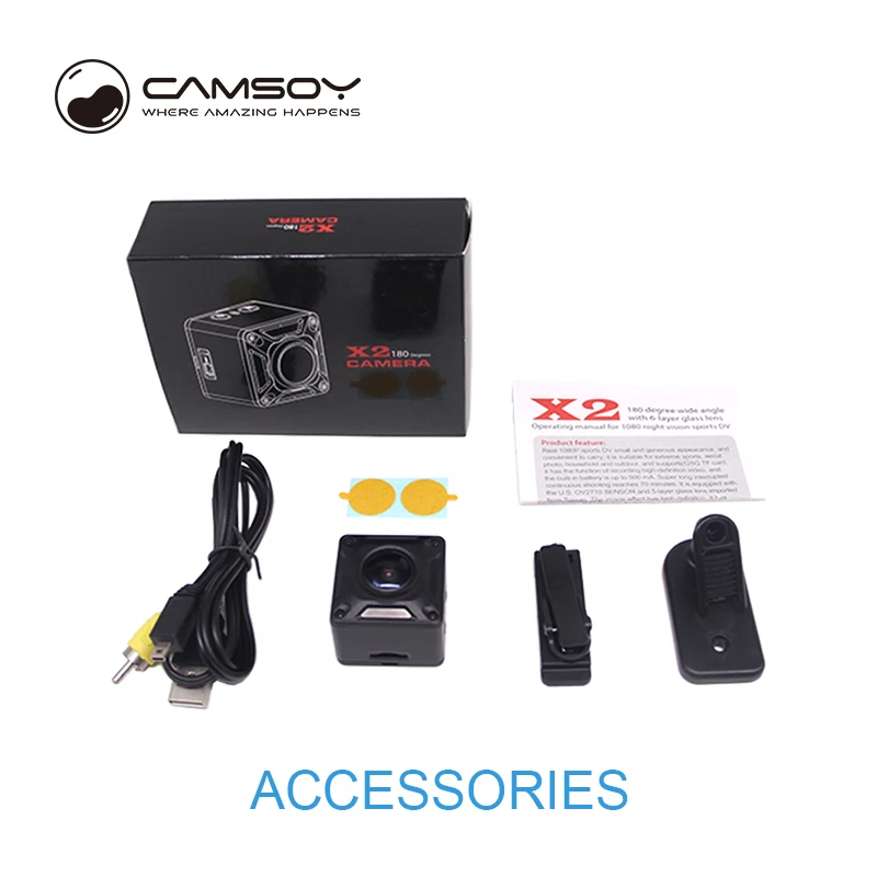 Camsoy X2 180 градусов широкий Full HD 1080P видео разрешение мини камера DVR Cam Mini DV DVR видеокамера