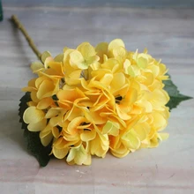 6 цветов для дома, свадьбы, Рождественское украшение, Шелковый Искусственный цветок гортензии, букет