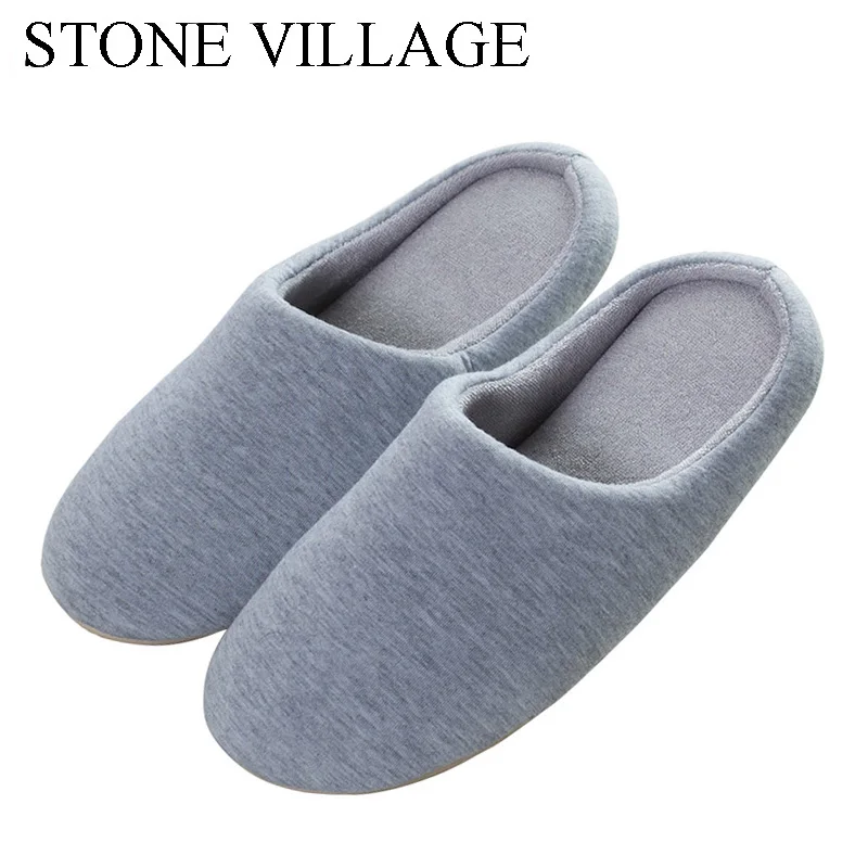 

Large Size 45-46 Autumn And Winter Solid Sponge Soft Women Slippers Shoes Floor Non-Slip Men Slipper Silent Cotton Home Slippers