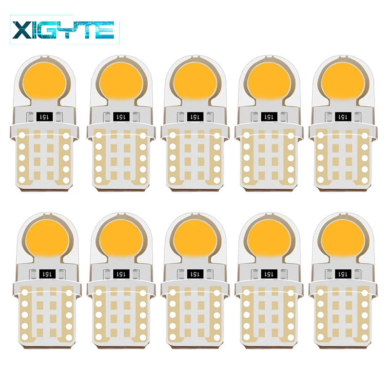 

10pcs T10 W5W Silicone Case COB LED Car Parking Light 501 WY5W Silica Gel Shell LED Wedge Interior Dome Lamp Auto Turn Side Bulb