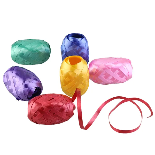 Pack of 6 Balloon Ribbon Fastener Gift String Package Ribbon Craft DIY Christmas Ribbons Gift Packing (Mixed Color)