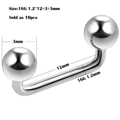 10 шт./лот G23 Титан пирсинг микродермальный якоря титановая Штанга пирсинг прямой соединитель с внутренней резьбой штанга гантельного типа поверхности полоска с основной частью ювелирные изделия - Окраска металла: T0418x10