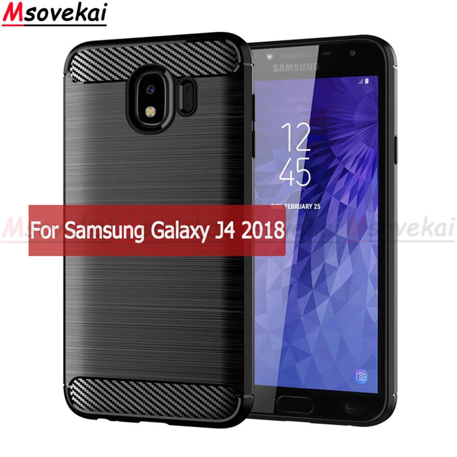 

For Samsung J4 2018 Case Soft Silicon Case TPU Cover Carbon Fiber Case For Samsung Galaxy J4 2018 Phone Fundas Coque Cases