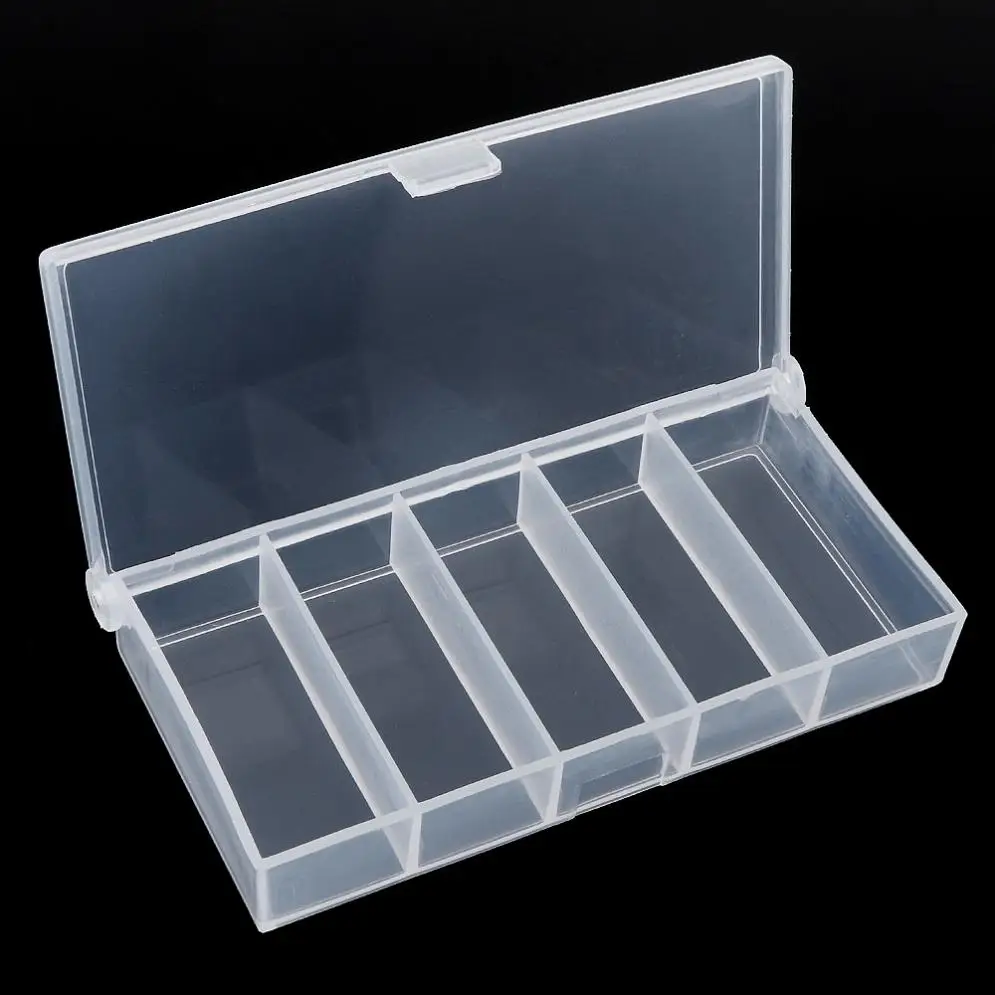 

Portable 5 Grid Transparent Plastic Fishing Box for Fishing Lure Fishing hooks Accessories Connector Case Collection Tools