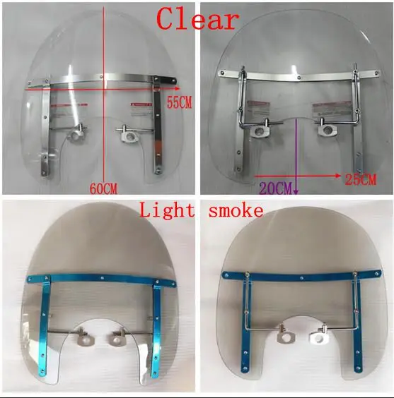 

New Motorcycle Windshield Windscreen For Honda Yamaha Suzuki Kawasaki Street Bobber Custom Chopper Cruisers Street Bike