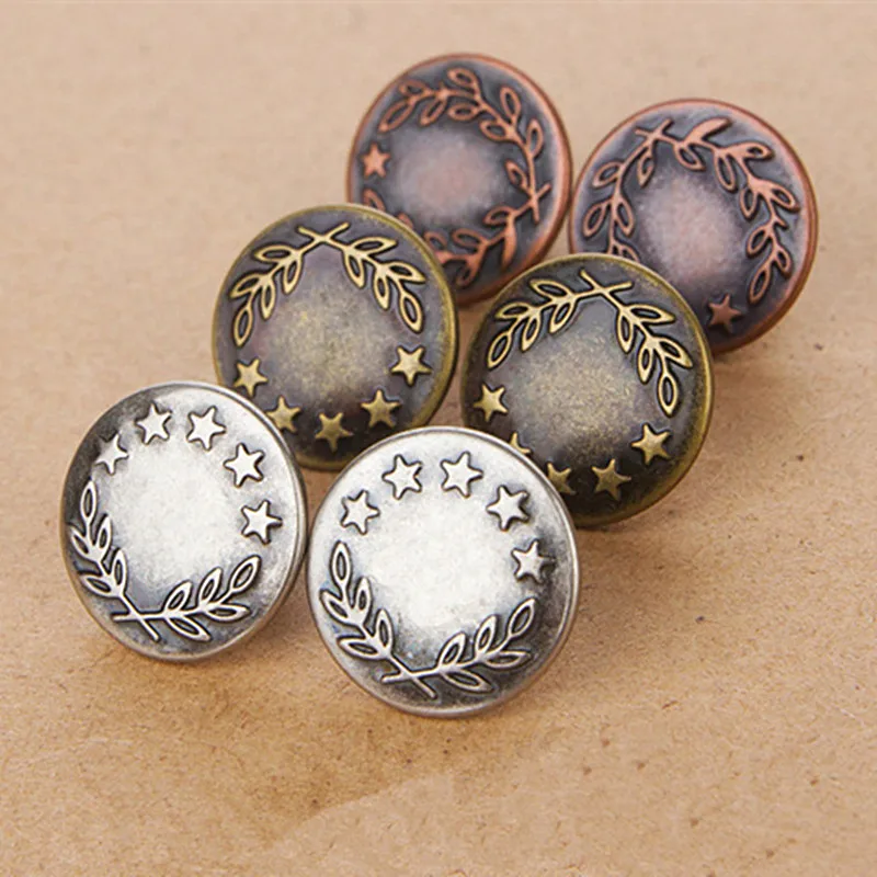 Free Shipping 50pcs/lot High Quanlity 17mm Metal Jeans Button Sewing Clothes Buttons European Style Decorative DIY Making | Дом и сад