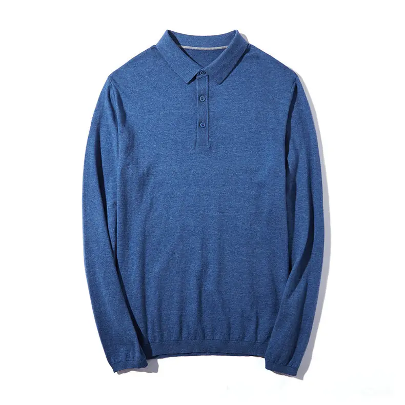 MuLs 2019 Mens Polo Pullovers Business Classic Long Sleeve 100% Cotton Knitted Quality Sweater Polos Male Plus Size 3XL 4XL Tops 14