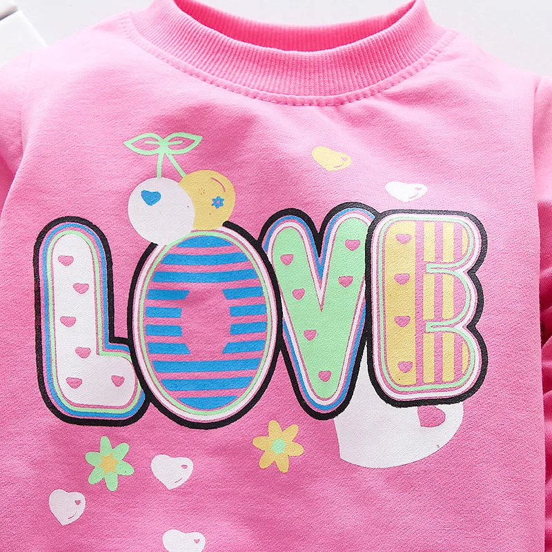 Fanfiluca Girls T-Shirt Autumn Brand Baby Girls Long Sleeve T-Shirt Love Letter Shirts Children Clothing Blouse