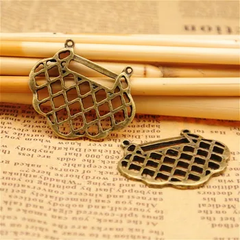

100pcs hollow lock fashion charms pendant bronze Jewelry Making earrings bracelet necklace keychain DIY accessories 32*26mm