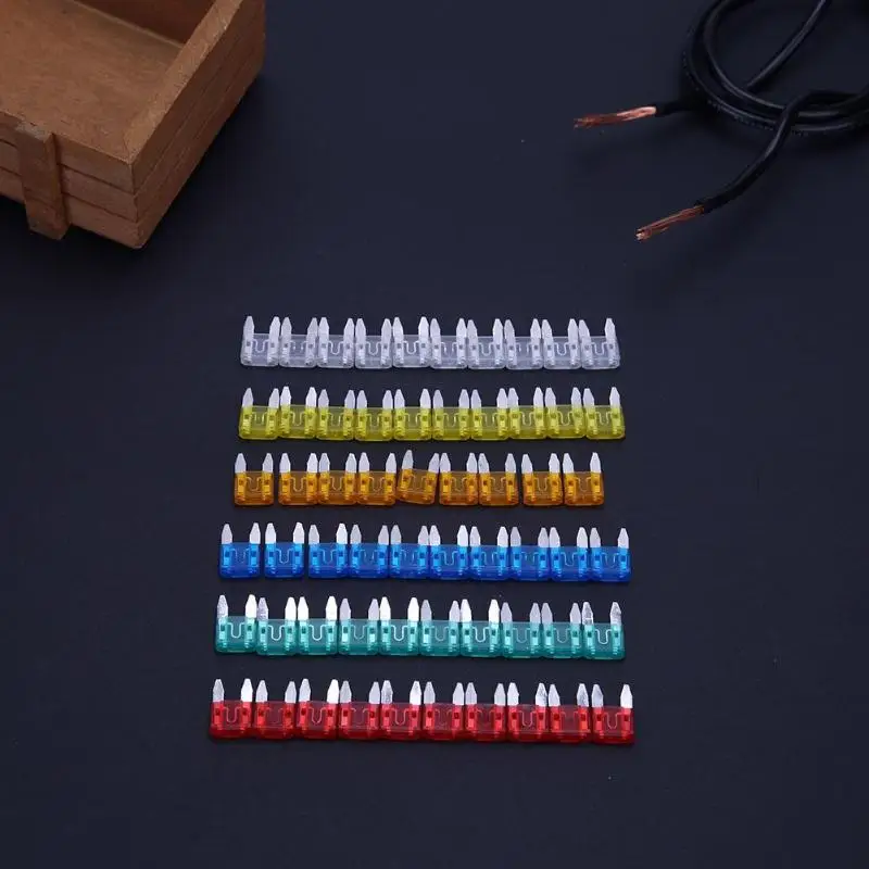 60pcs Auto Car Truck Mini Fuse Blade Mixed Set Kit Car Styling Cars Safety Blade Fuses Accessories Kit 5A 10A 15A 20A 25A 30A