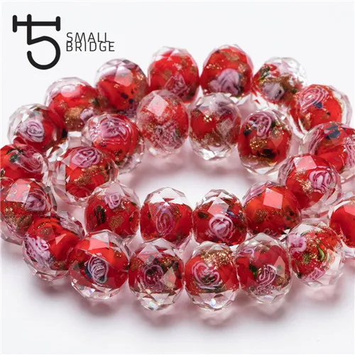 Bracelet Perles Murano Miel - Perles Ovales Et Rondes - Fermoir Mousqueton - Neuf Sans Emballage