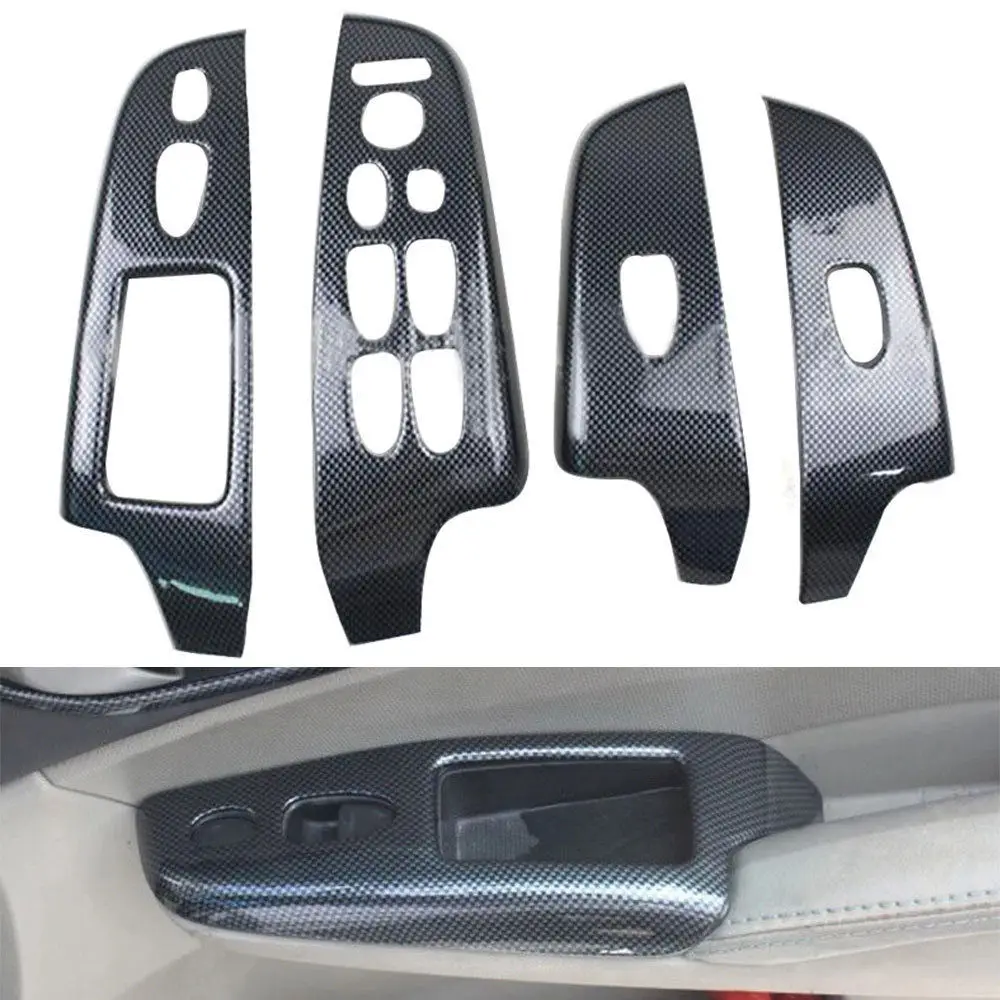 4 шт./компл. углеродного волокна Цвет двери, окна кнопки чехол накладка для Honda Civic 2006-2011 левый привод(4dr Седан) автомобиля Средства для укладки волос