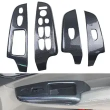 4 pz/set In Fibra di Carbonio di Colore Porta Finestra Ascensore Bottoni Copertura Trim Per Honda Civic 2006-2011 CON GUIDA A SINISTRA (4dr berlina) car Styling Accessori