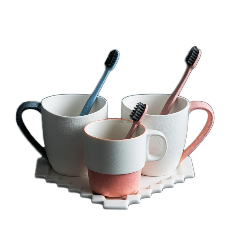 

Bathroom Tumblers Toothbrush Cup Toothpaste Storage Box High Quality Luxury Printing Ceramic Bathroom Accessories 23