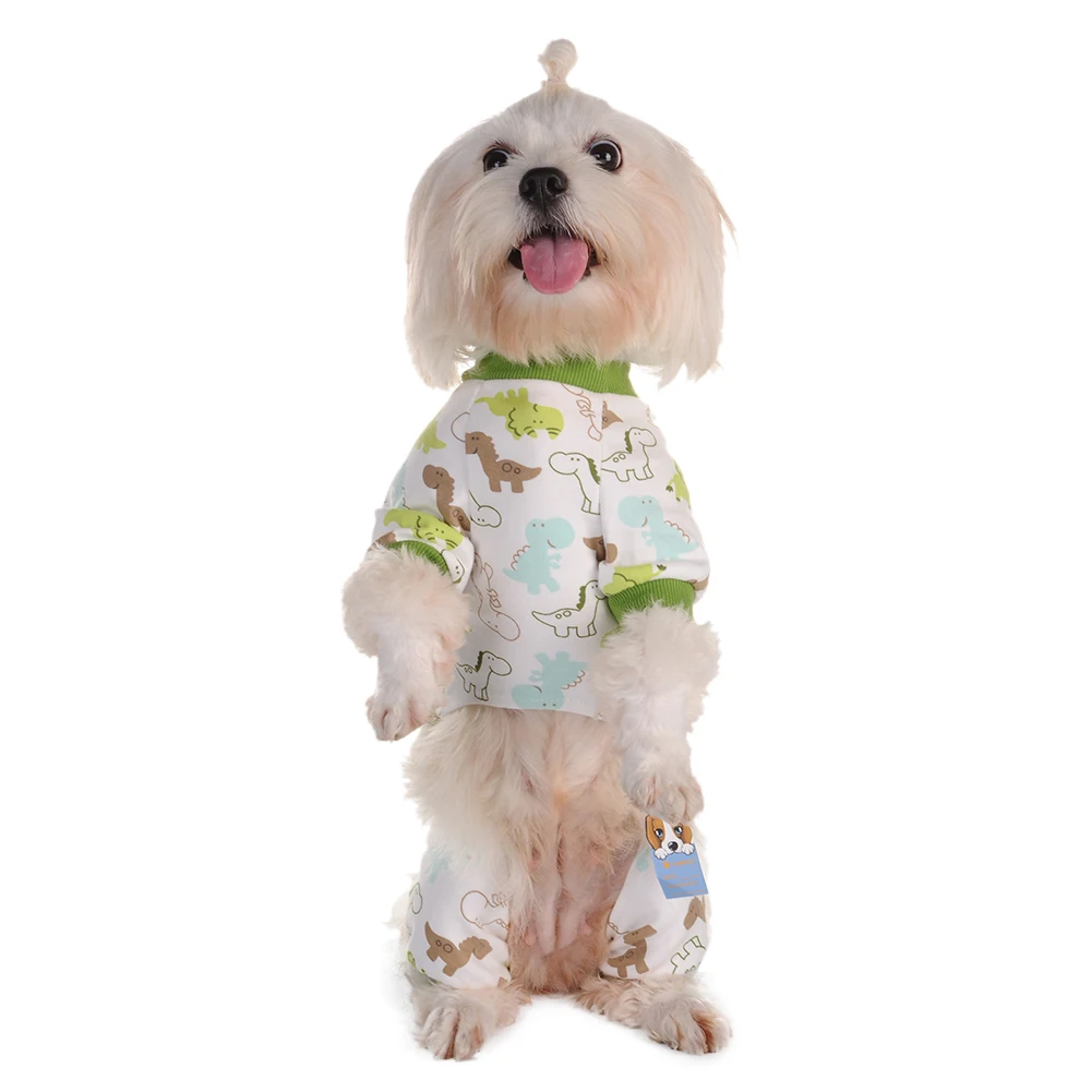 Хлопковая пижама динозавр одежда комбинезон для домашних собак