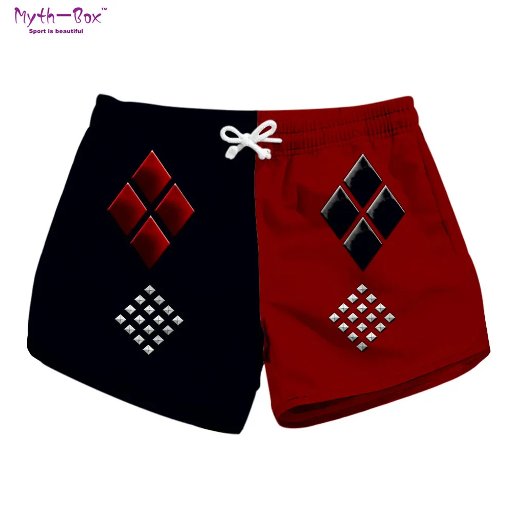 

Summer Women Beach Shorts Drawstring Pants Super Hero Print Patchwork Surf Board Shorts High Quality Pocket Travel Surf Swimwear