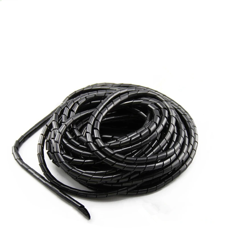 

15M PTFE pipe spiral wrapping band PE hose protection wire collect tie TCL fixed bundle telephone wire bobbin winder cable tidy