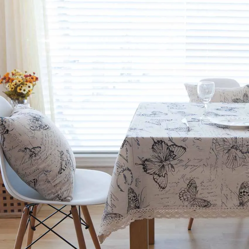 

Black Letter Butterfly Table Runner Table Cloth Placemat Cushion Cover Background Cloth Decor Bedside Coffee Table Tischdecke